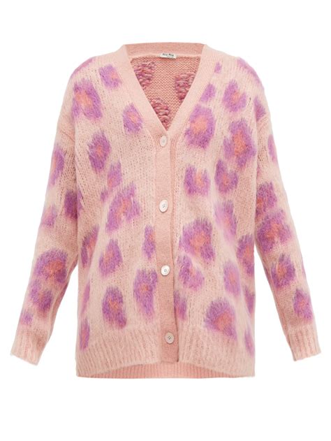 miu miu cardigan leopard|Miu Miu Cardigans for Women .